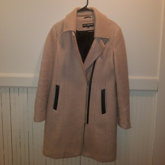 Karl Lagerfeld Jackets & Blazers - Karl Lagerfeld pink/nude wool winter coat